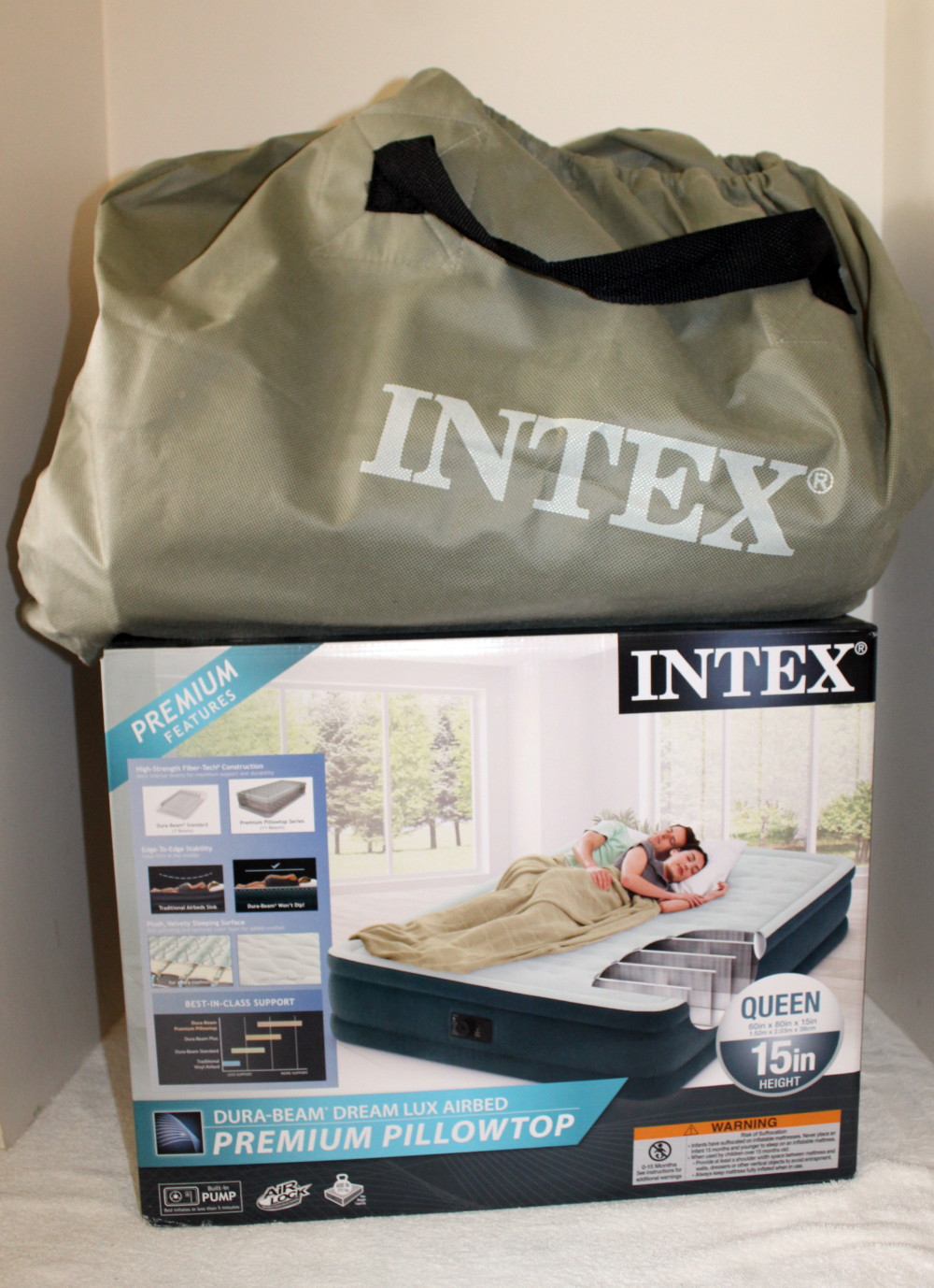 intex premium pillow top full